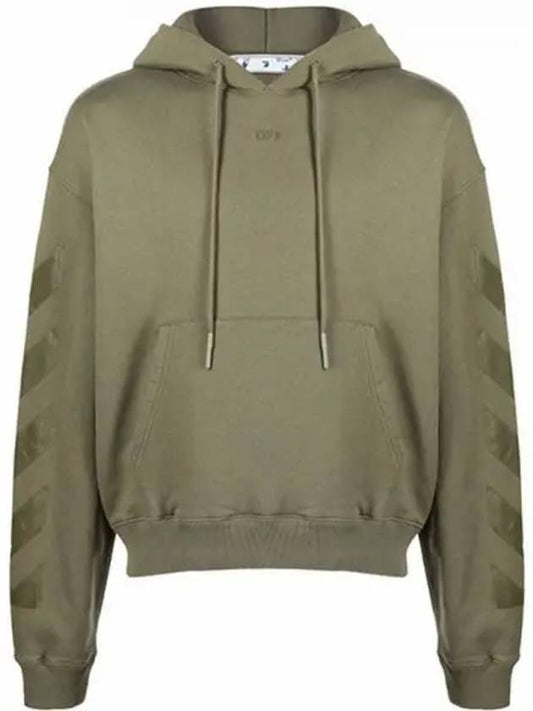 OMBB037F21FLE0075555 Lovely Arrow Over Hooded Sweatshirt Khaki Green Men s T Shirt TR 270205 - OFF WHITE - BALAAN 1