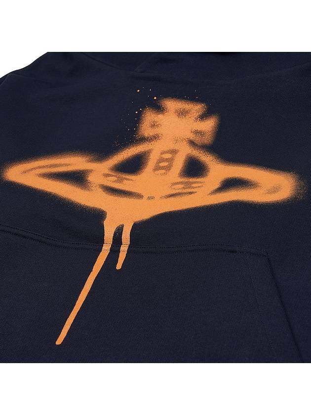 Spray ORB Logo Print Hoodie Navy - VIVIENNE WESTWOOD - BALAAN 6