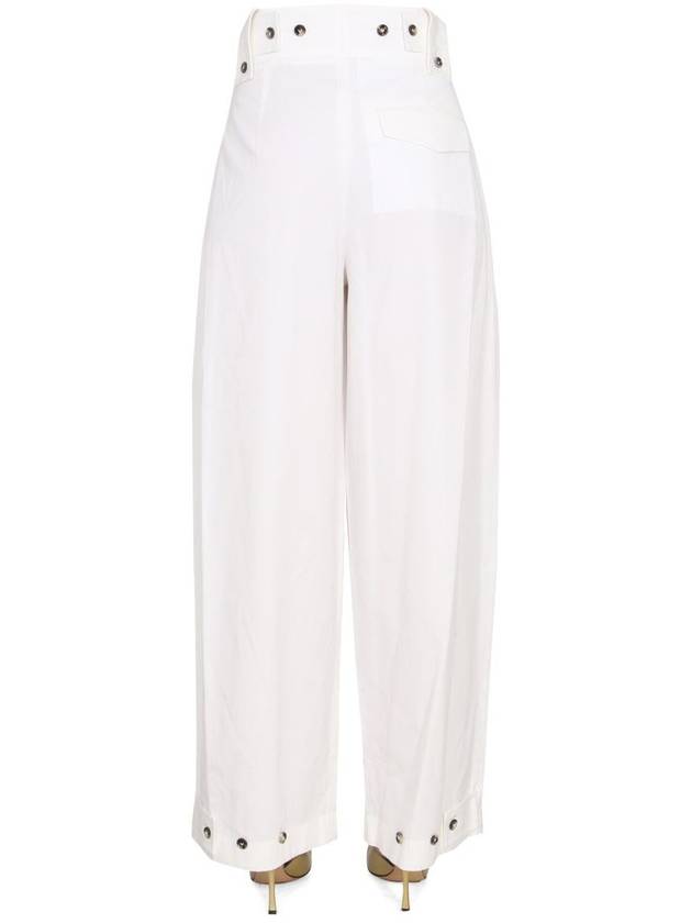 Women's High Waist Pintuck Wide Pants White - BOTTEGA VENETA - BALAAN 5