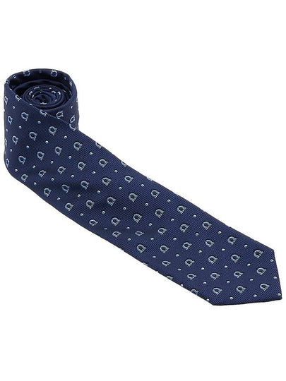 Ferragamo Men's Gancini Silk Tie 35 0883 F NAVY 0762039 - SALVATORE FERRAGAMO - BALAAN 2