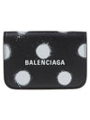 Spray Polka Dot Half Wallet Black - BALENCIAGA - BALAAN 1