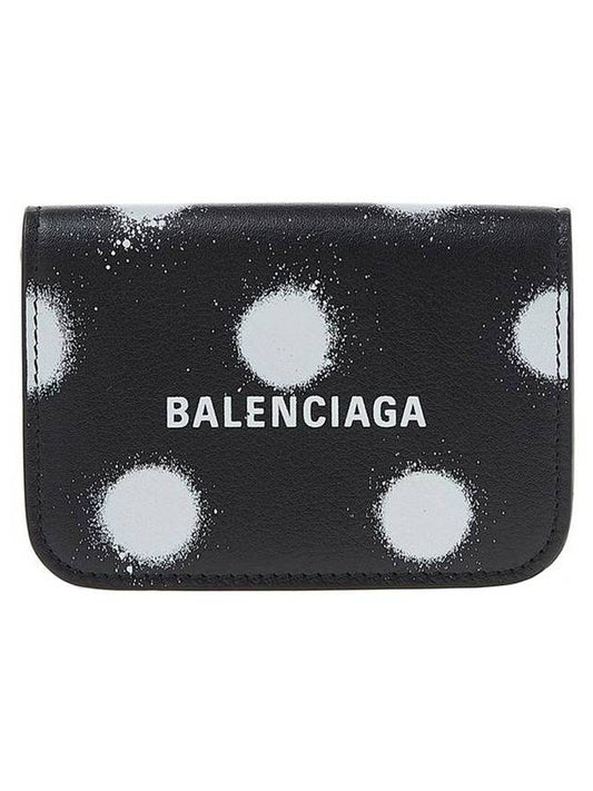 Spray Polka Dot Half Wallet Black - BALENCIAGA - 1