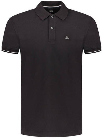 Chest Logo Short Sleeve Polo Shirt Black - CP COMPANY - BALAAN 2