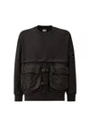 Diagonal Raised Fleece Mixed Detachable Sweatshirt Black - CP COMPANY - BALAAN 2