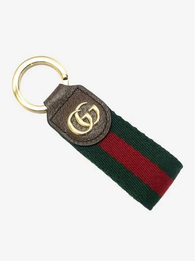 Ophidia Keychain Green And Red Web Stripe - GUCCI - BALAAN 3