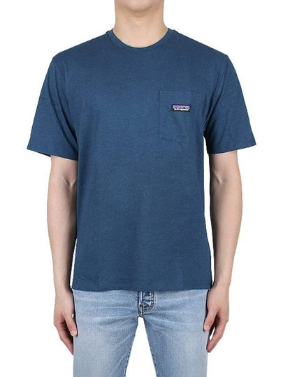 Men's Daily Pocket Regenerative Cotton Short Sleeve T-Shirt Blue - PATAGONIA - BALAAN 2