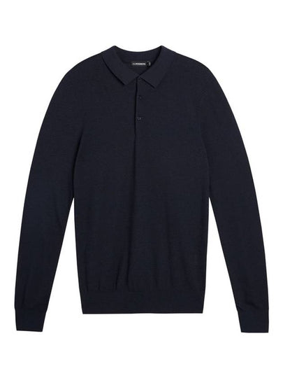 Rowan Mesh Polo Knit Top Navy - J.LINDEBERG - BALAAN 2