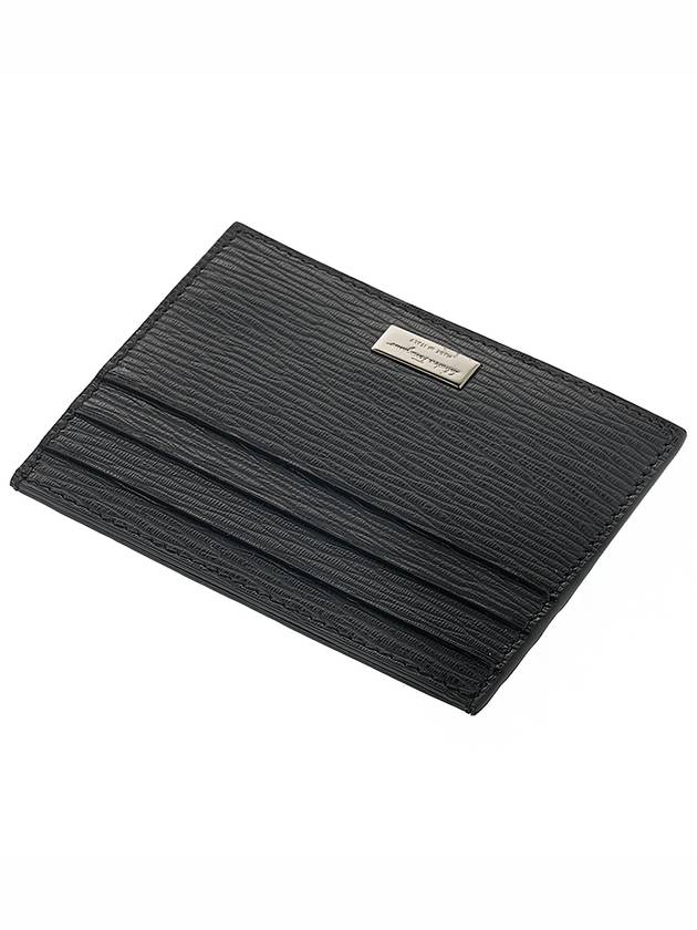 Gancini Pebble 3-Fold Card Wallet Black - SALVATORE FERRAGAMO - BALAAN 5