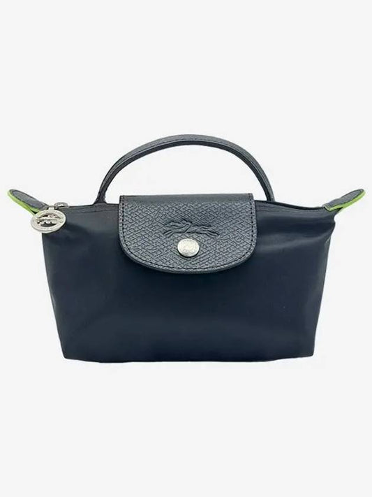 Le Pliage Green Handle Pouch Bag Black - LONGCHAMP - BALAAN 2