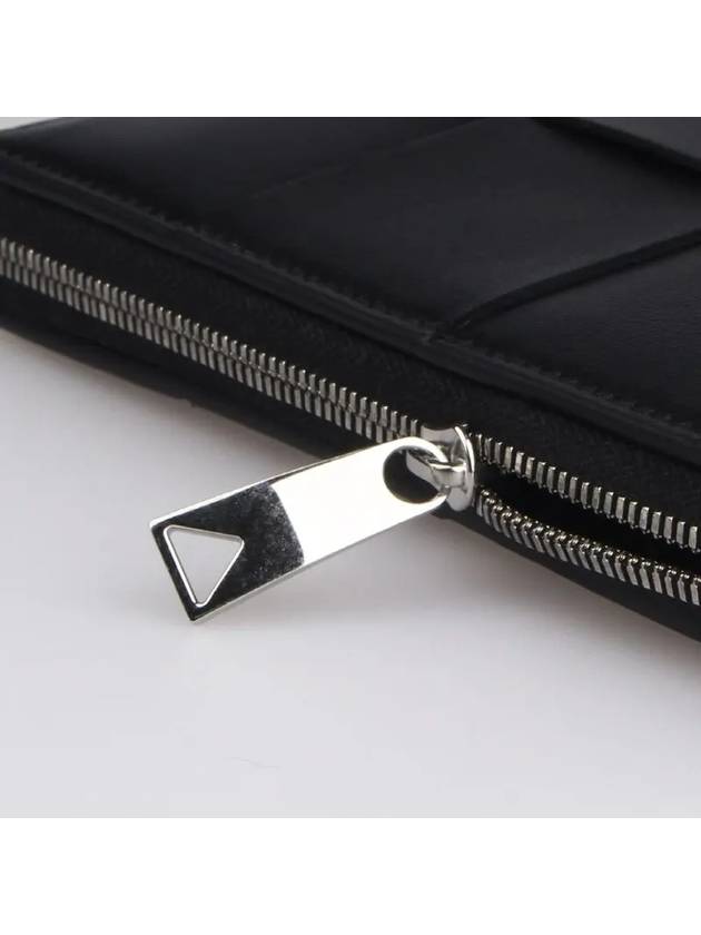 Intrecciato Zipper Around Long Wallet Black - BOTTEGA VENETA - BALAAN 3