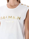 Logo Sleeveless White - BALMAIN - BALAAN 3