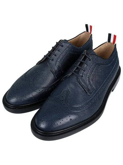 Pebbled Leather Derby Navy - THOM BROWNE - BALAAN 2