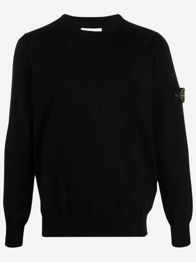 Crewneck Soft Cotton Knit Top Black - STONE ISLAND - BALAAN 2