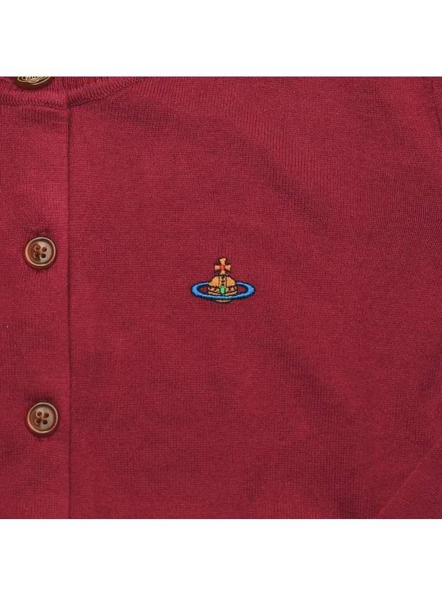 Logo Patch Cardigan Red - VIVIENNE WESTWOOD - BALAAN 4