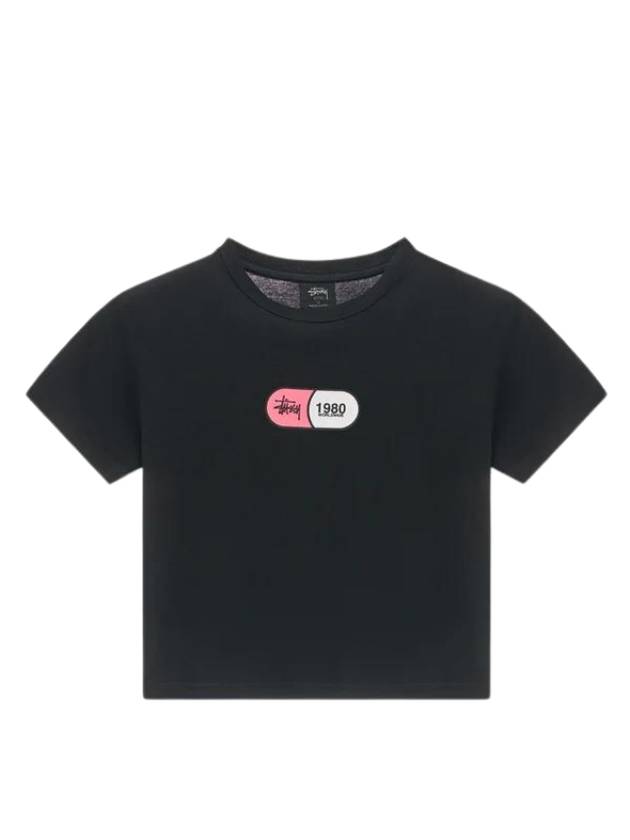 Capsule Rib Slim Fit Short Sleeve T-Shirt Black - STUSSY - BALAAN 1