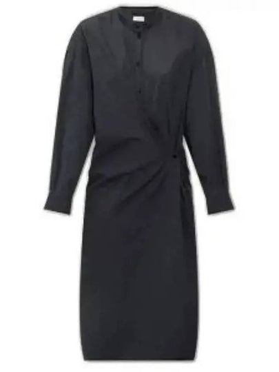 Women's Officer Collar Twisted Midi Dress Black - LEMAIRE - BALAAN 2