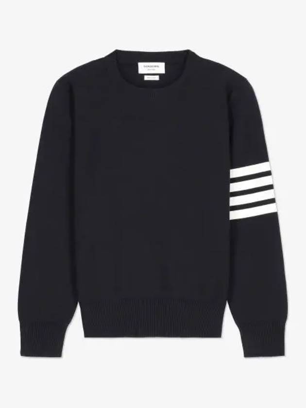 4 Bar Armband Milano Stitch Knit Top Navy - THOM BROWNE - BALAAN 2