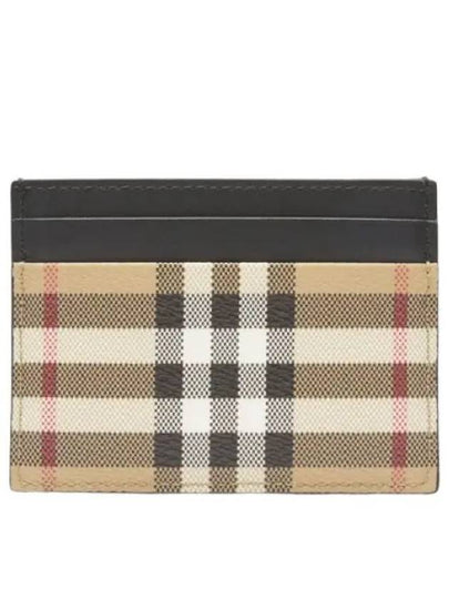 Men's Check Vintage Card Wallet Beige A7026 - BURBERRY - BALAAN 2