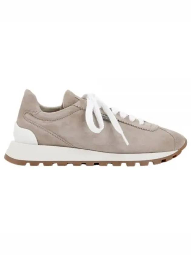 Chain Suede Low Top Sneakers Beige - BRUNELLO CUCINELLI - BALAAN 2