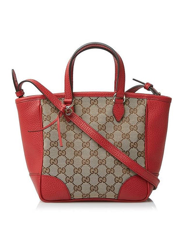 Canvas GG Tote Bag Beige Red - GUCCI - BALAAN 1