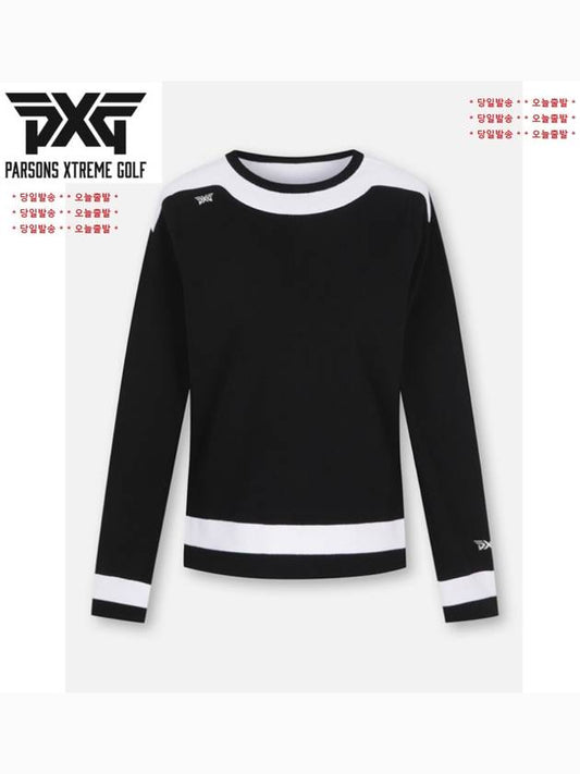 golf wear black boat neck knit sweater BOAT NECK SWEATER - PXG - BALAAN 1