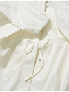 Bag Logo Cotton Hooded Raincoat White - JIL SANDER - BALAAN 4