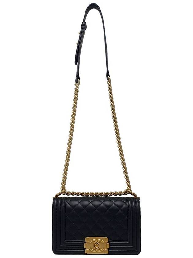 Women s A67085 Black Gold Boy Small Chain Shoulder Bag - CHANEL - BALAAN 7