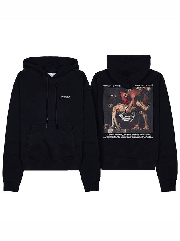 Men's Caravaggio Print Hoodie Black - OFF WHITE - BALAAN 2