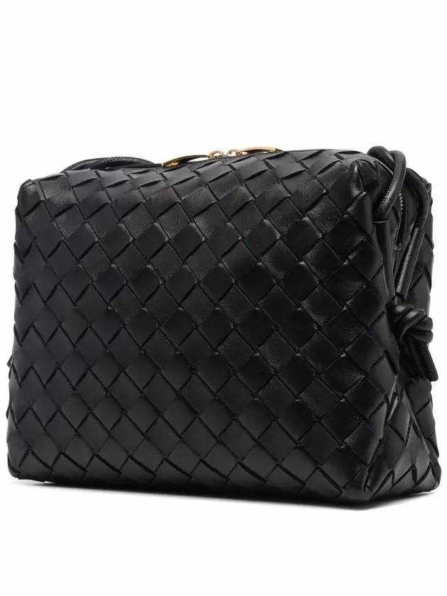 Loop Intrecciato Weaving Small Cross Bag Black - BOTTEGA VENETA - BALAAN 3