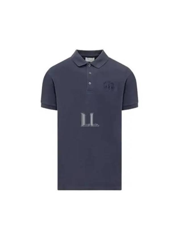 Embroidery Logo Short Sleeve Polo Shirt Navy - BALLY - BALAAN 2