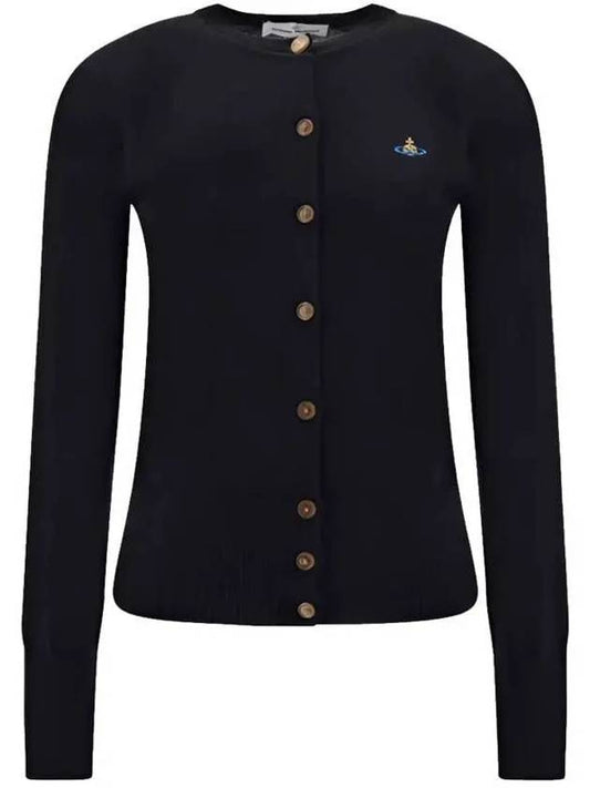 Bea Logo Wool Cardigan Black - VIVIENNE WESTWOOD - BALAAN 2