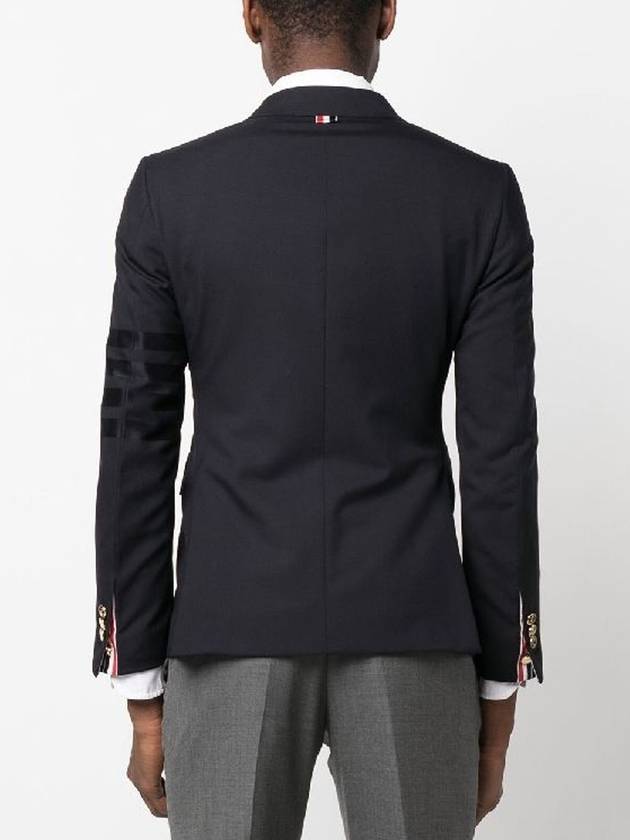 Plain Weave Suiting 4 Bar Classic Sport Jacket Dark Blue - THOM BROWNE - BALAAN 5