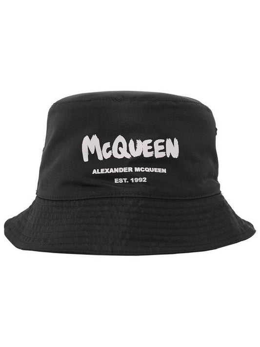 Graffiti Logo Bucket Hat Black - ALEXANDER MCQUEEN - BALAAN 2
