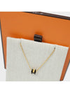 Mini Pop H Pendant Necklace Gold Noir - HERMES - BALAAN 3