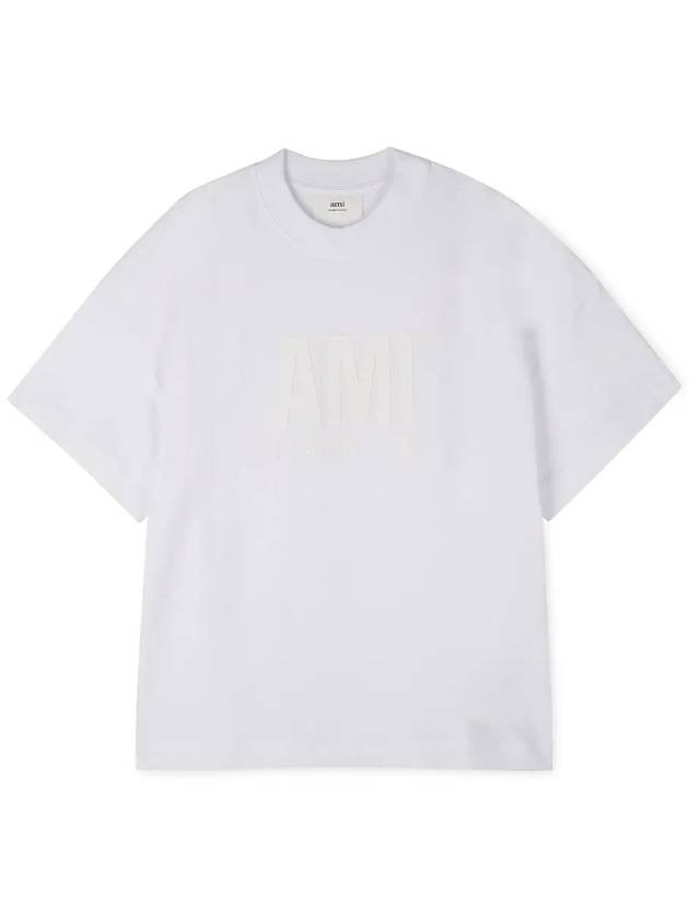 Big Logo Short Sleeve T-Shirt White - AMI - BALAAN 4