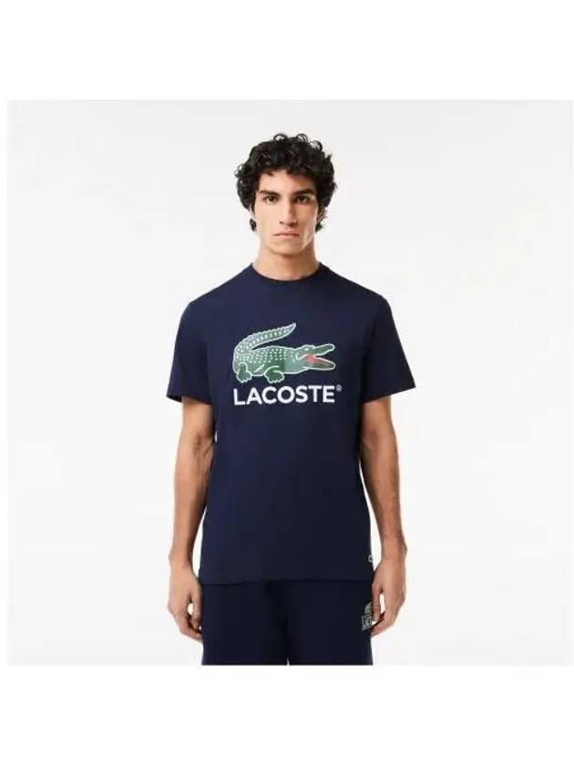 Men s Big Croc Graphic T Shirt Navy - LACOSTE - BALAAN 1