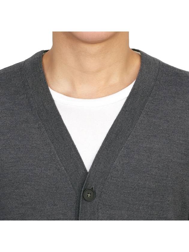 Samuel V-Neck Wool Cardigan Dark Grey - A.P.C. - BALAAN 7