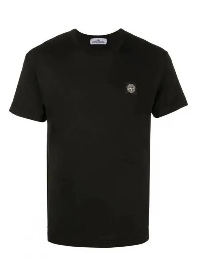 Logo Patch Short Sleeve T-Shirt Black - STONE ISLAND - BALAAN 3