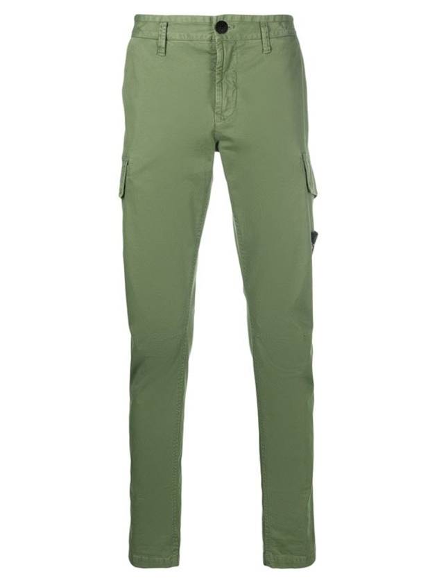 Stretch Broken Twill Garment Dyed Old Effect Cargo Pants Green - STONE ISLAND - BALAAN 2