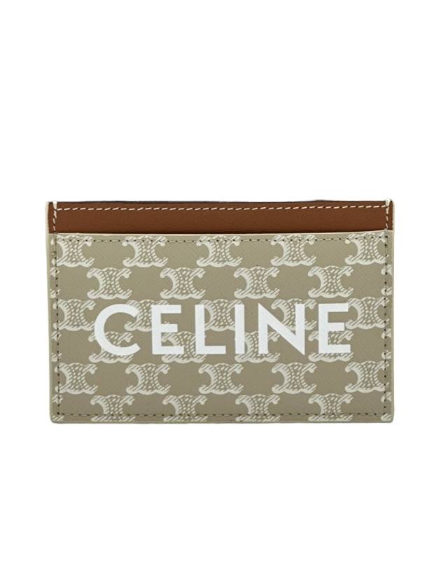 Logo Print Triomphe Canvas Card Holder Grey - CELINE - BALAAN 3