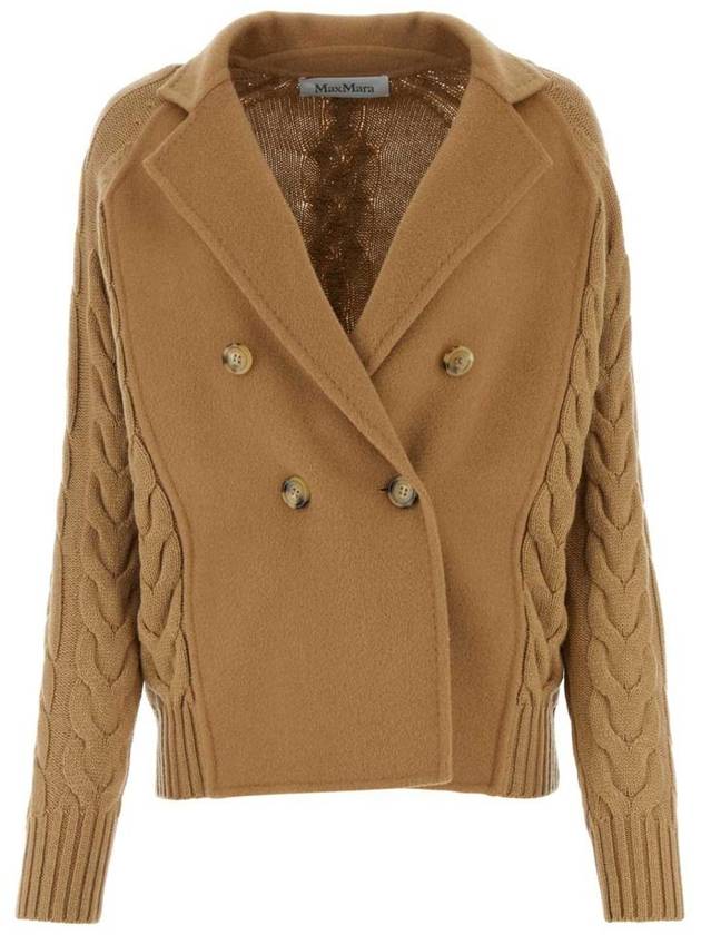 Micio Double-Breasted Long-Sleeve Cardigan Camel - MAX MARA - BALAAN 2