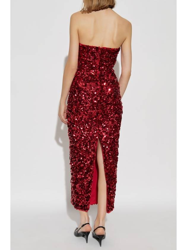 Self Portrait Off-the-shoulder Sequin Dress, Women's, Red - SELF PORTRAIT - BALAAN 4