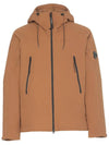 Lens Wappen Hooded Jacket Brown - CP COMPANY - BALAAN.