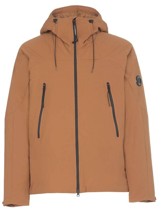 Lens Wappen Hooded Jacket Brown - CP COMPANY - BALAAN.