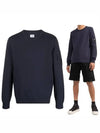 Men's Lens Wappen Cotton Knit Top Navy - CP COMPANY - BALAAN.