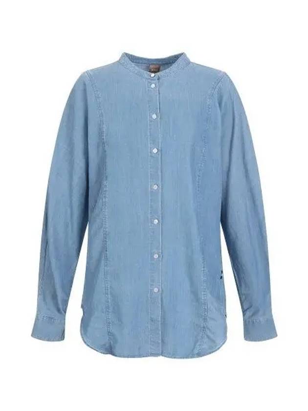 Women s Denim China Neck Blouse 50472093 450 - BOSS - BALAAN 1