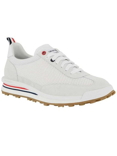 Fine Kid Suede Tech Runner White - THOM BROWNE - BALAAN 2