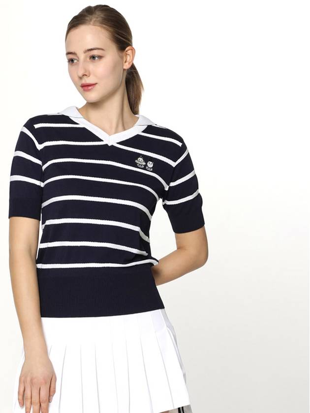 Marine Look STRIPE Cerakara Short Sleeve SweaterHE2WSW001 - HOLIC&PLAY - BALAAN 4