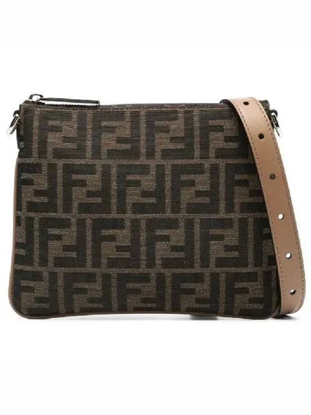 After FF Jacquard Cross Bag Brown - FENDI - BALAAN 1