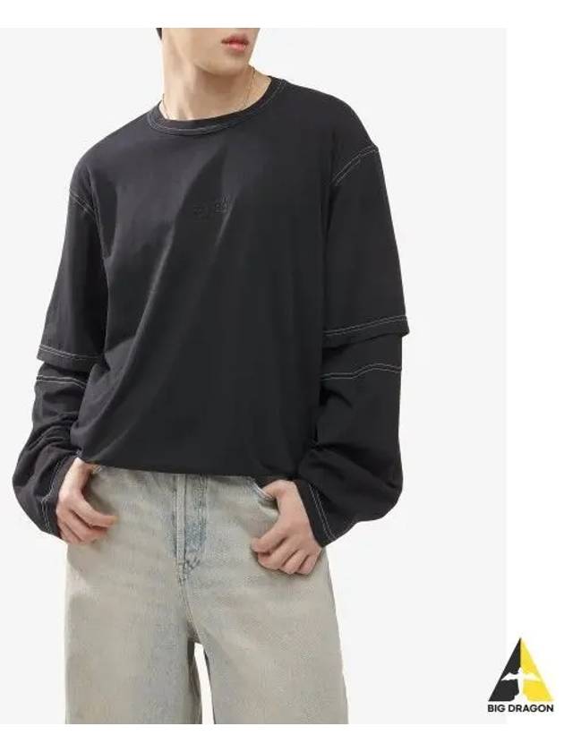 Back Stitch Layered Long Sleeve T-Shirt Black - MAISON MARGIELA - BALAAN 2